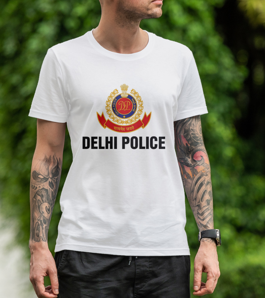 DELHI POLICE Satyamev Jayate Seal T-Shirt