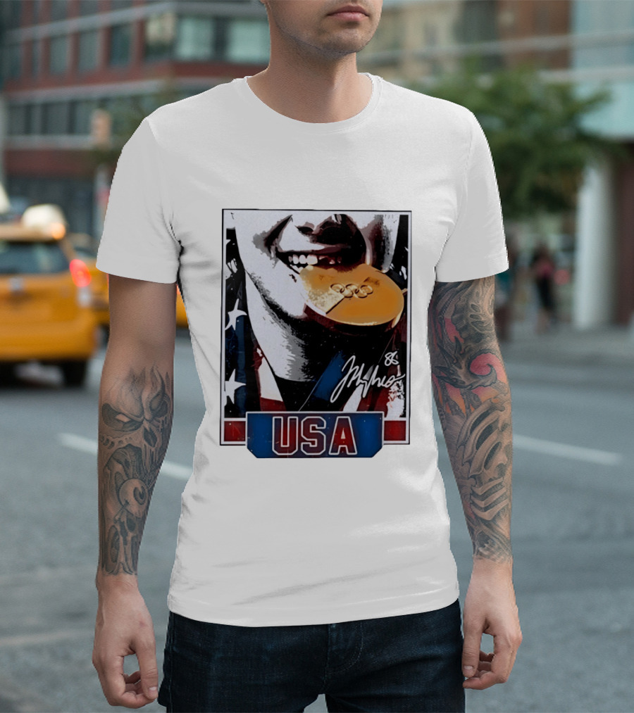 USA Gold Medal Hockey Jack Hughes Autograph 88 T-Shirt