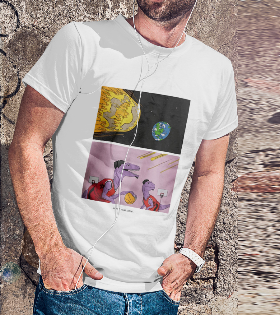 LeBron James Raptors Dinosaurs Meteor Basketball 2018 T-Shirt