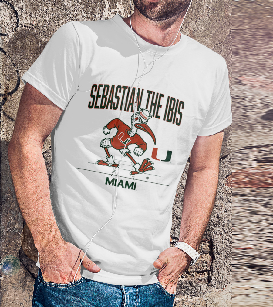 Miami Hurricanes Sebastian The Ibis U Gridiron Game Day Spirit T-Shirt