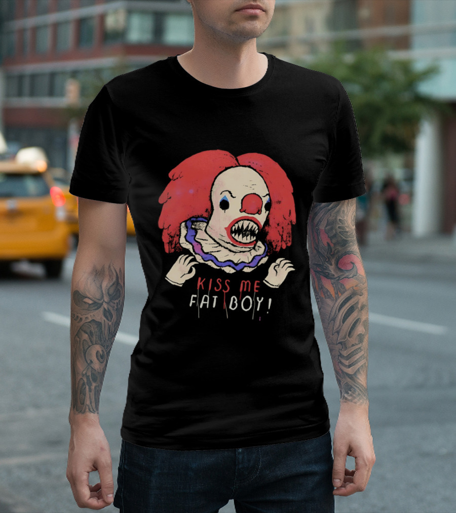 Clown Kiss Me Fat Boy Red Hair Creepy T-Shirt