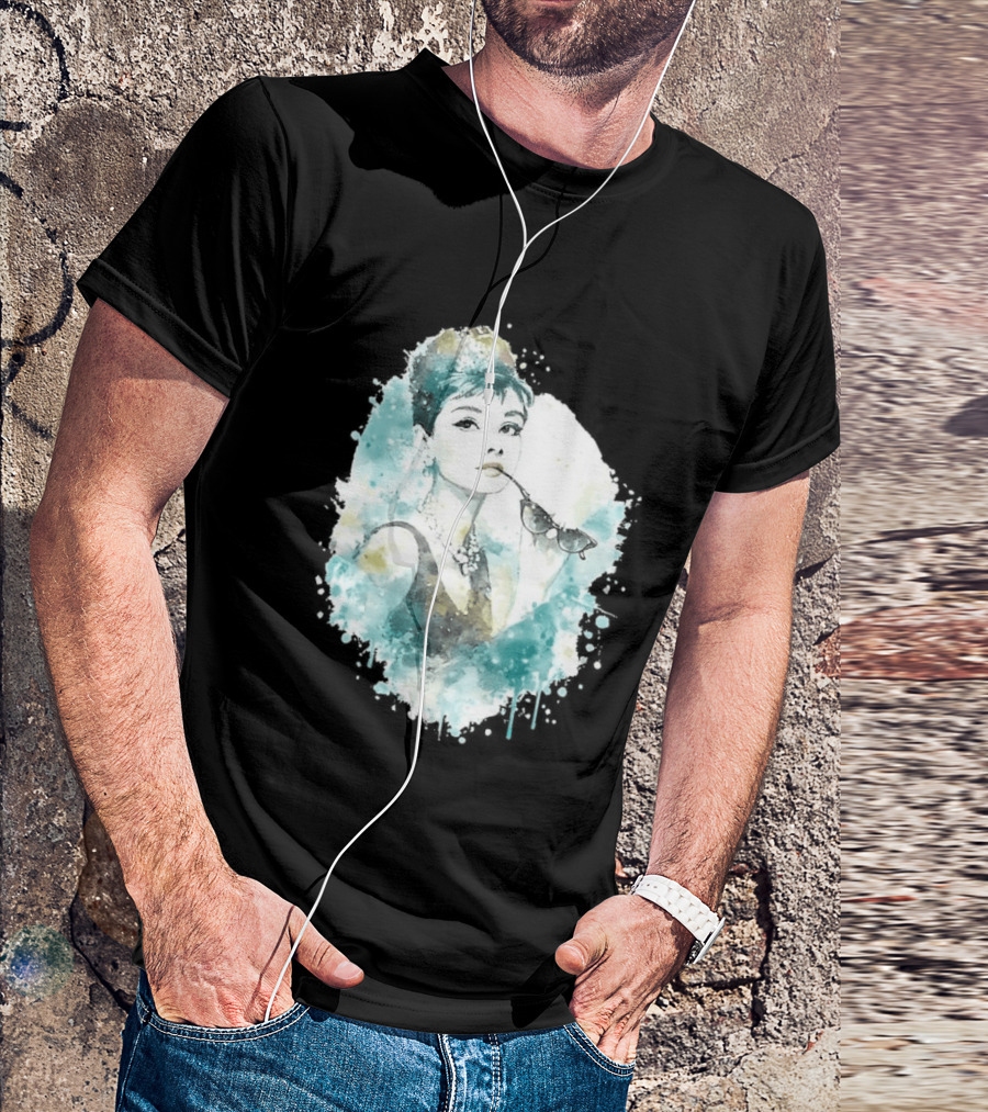 Mrs. Hepburn Watercolour Painting Aesthetic T-Shirt