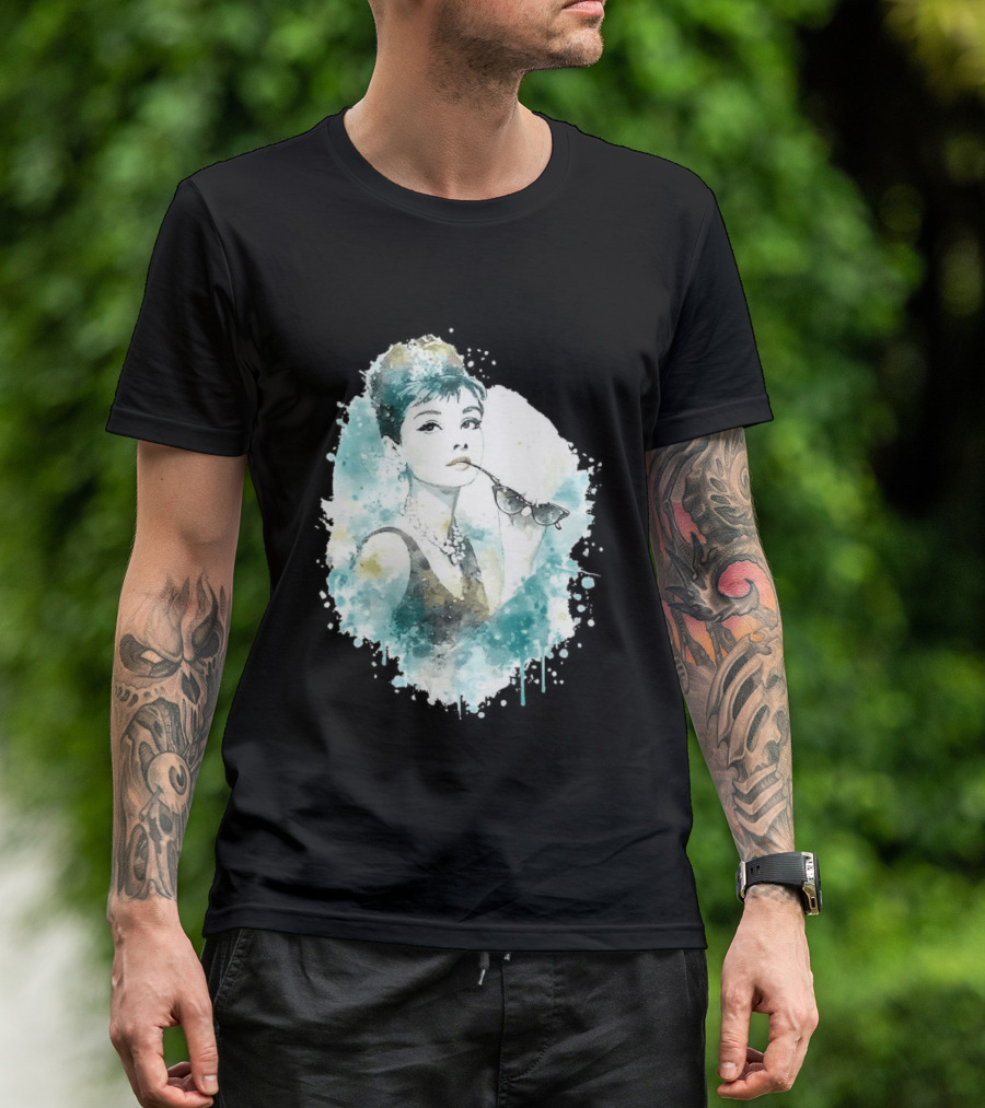 Mrs. Hepburn Watercolour Painting Aesthetic T-Shirt