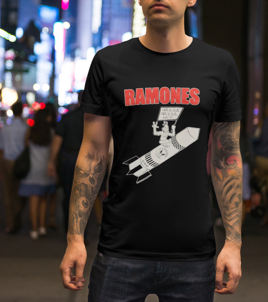 Ramones Gabba Gabba Hey USS Rocket Punk T-Shirt