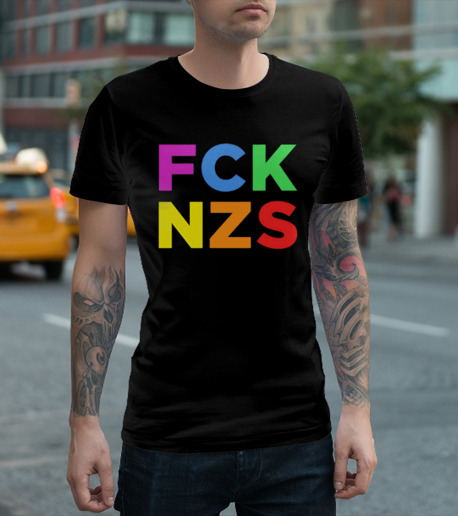 FCK NZS Rainbow Bold Block Letters T-Shirt