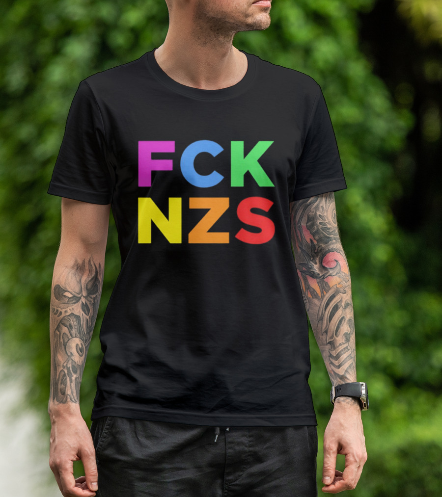 FCK NZS Rainbow Bold Block Letters T-Shirt