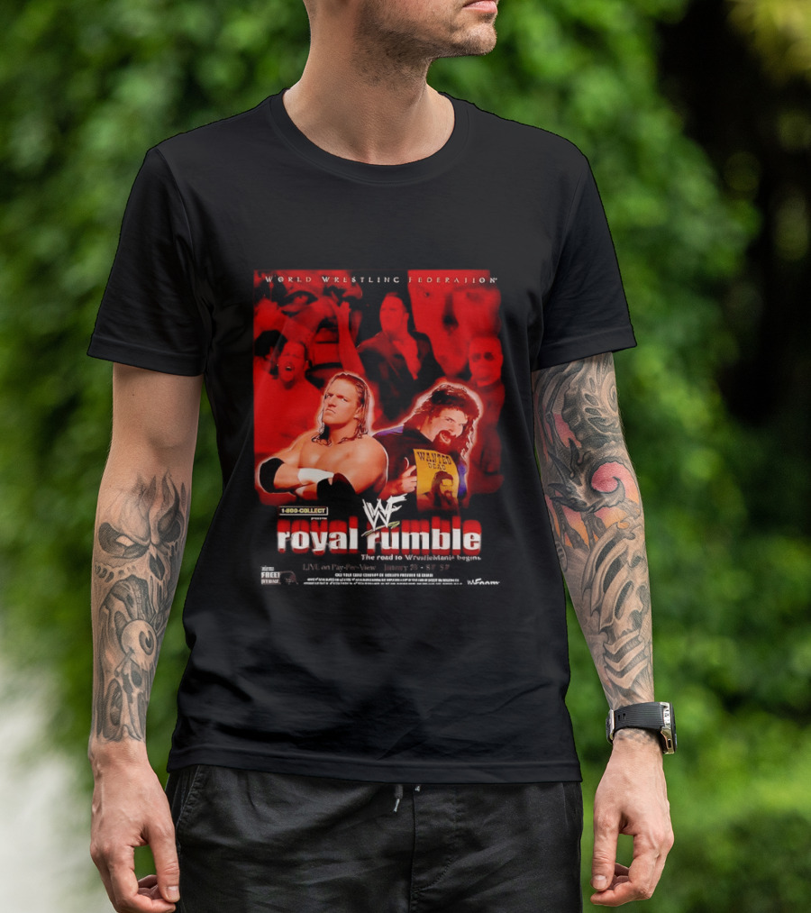 WWF Royal Rumble Wrestling Federation 1 800 COLLECT Wanted Dead T-Shirt