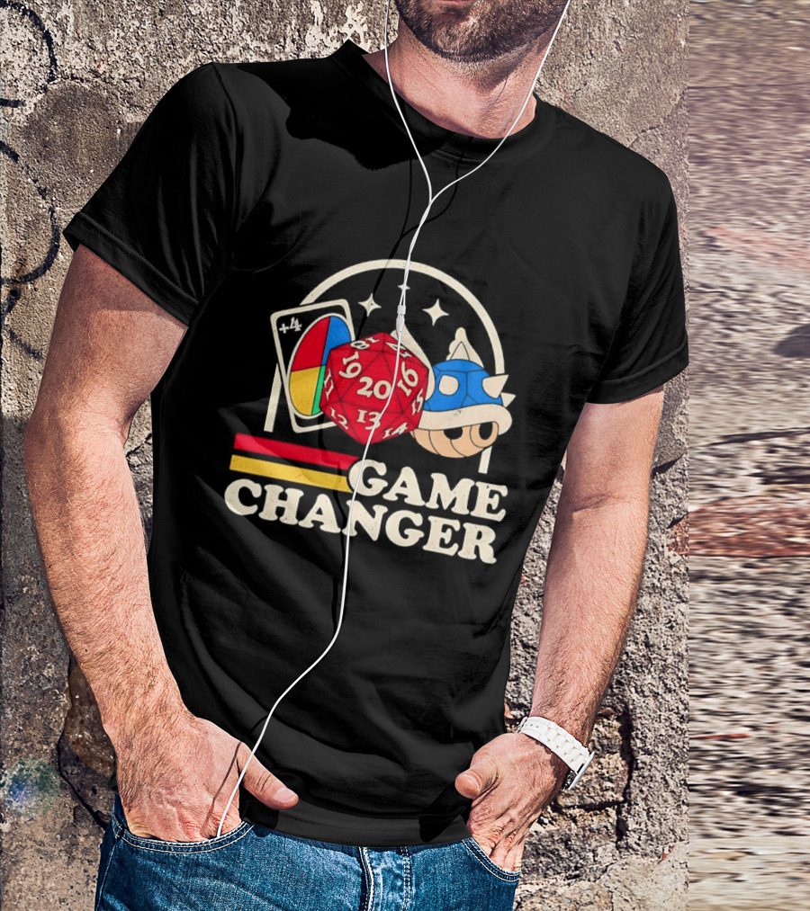 Game Changer Uno Card Dungeons And Dragons Mario Kart Blue Shell T-Shirt