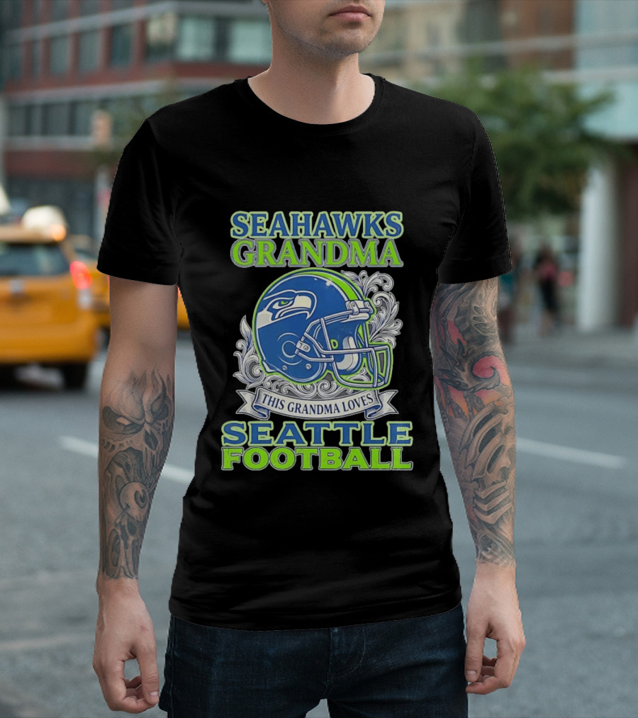 Seahawks Grandma Loves Seattle Football Helmet Seahawks Grandma T-Shirt