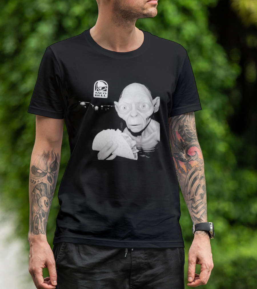 Gollum Taco Bell Mashup Middle Earth Eats Fast Food Iconic Fusion T-Shirt