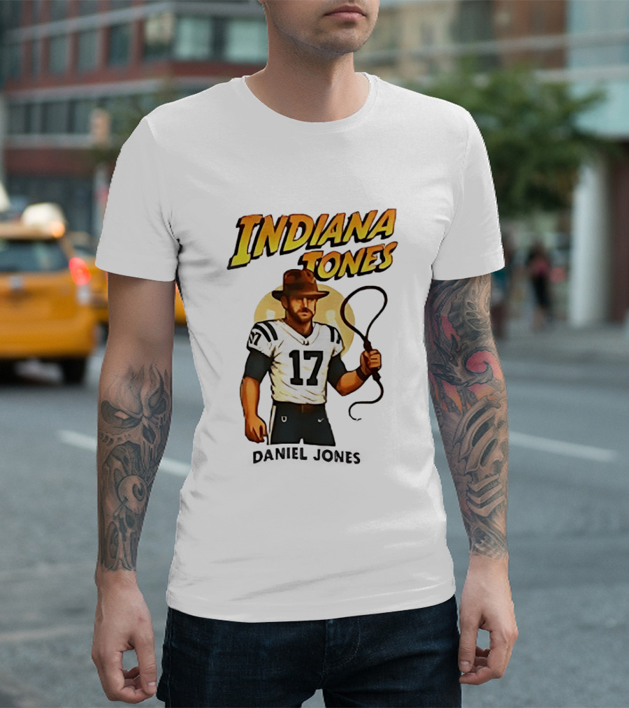 Daniel Jones Indiana Tones 17 Football Adventure T-Shirt