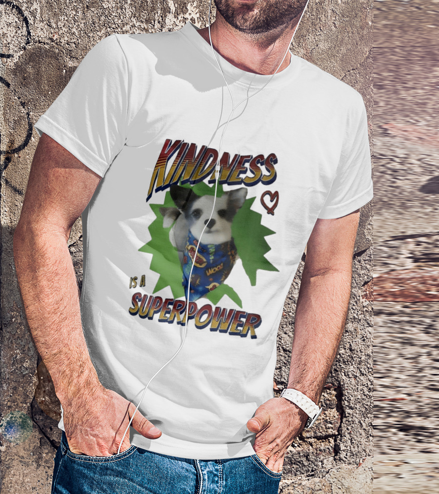 Kindness Is A Superpower Dog With Cape And Heart T-Shirt