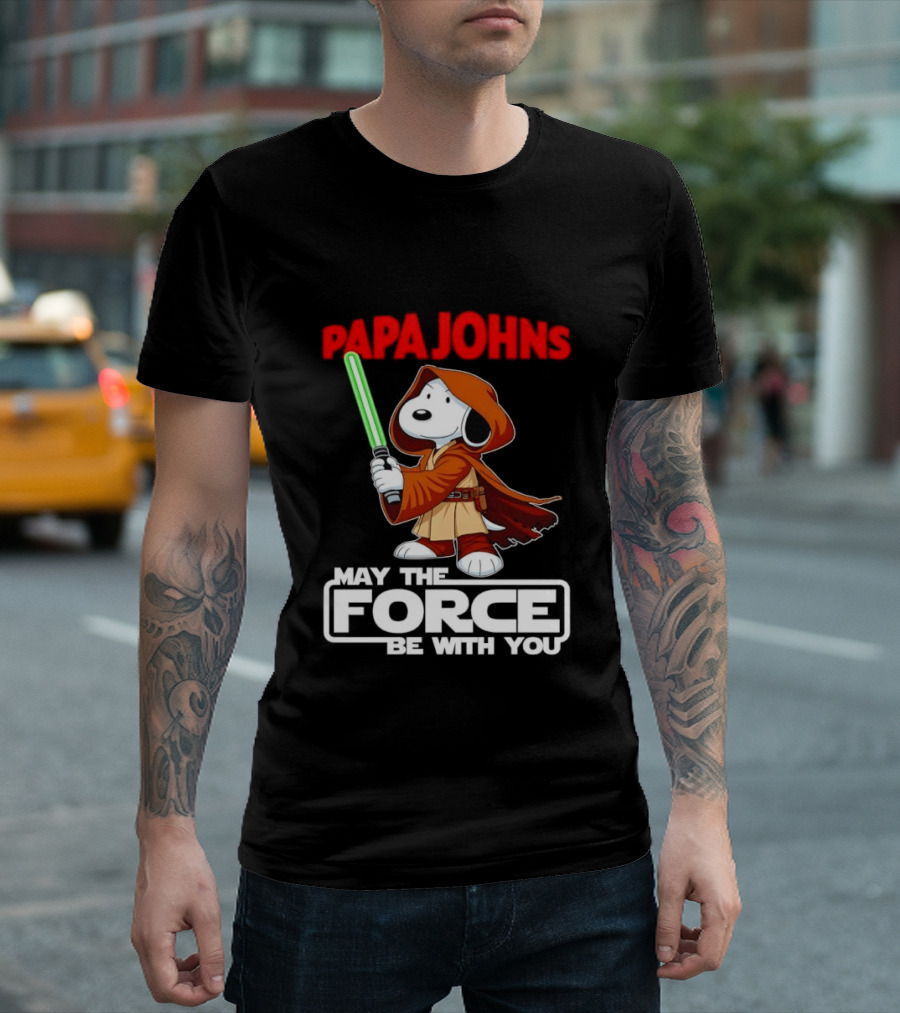 Snoopy Jedi Papa Johns May The Force Be With You Pizza Fan Favorite T-Shirt