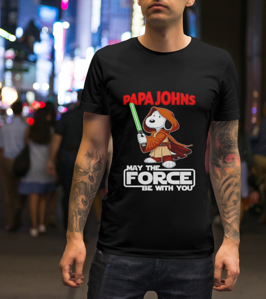 Snoopy Jedi Papa Johns May The Force Be With You Pizza Fan Favorite T-Shirt