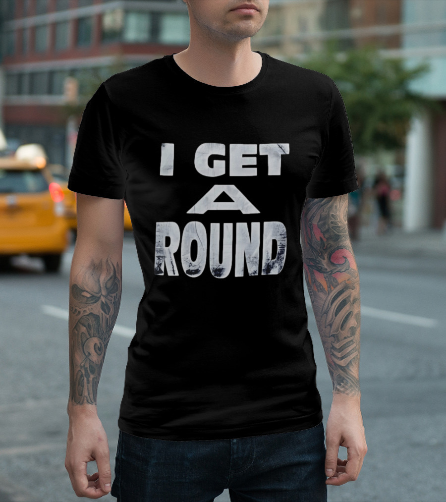 I Get A Round Tie Dye Marble T-Shirt