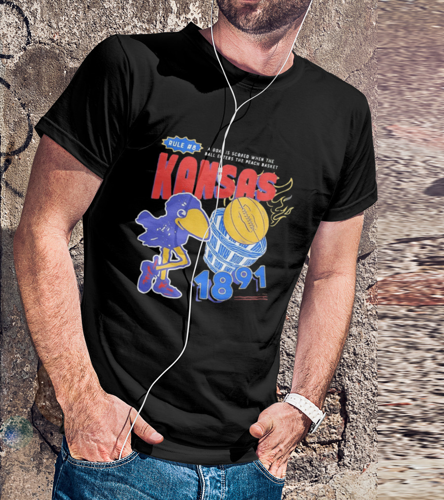 Rule #8 Kansas Jayhawks Basketball 1891 Big Jay T-Shirt