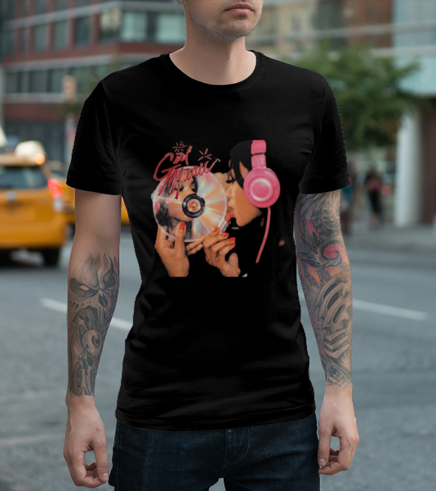 Girl Music Vol 1 EP Cover With Pink Headphones And CD T-Shirt