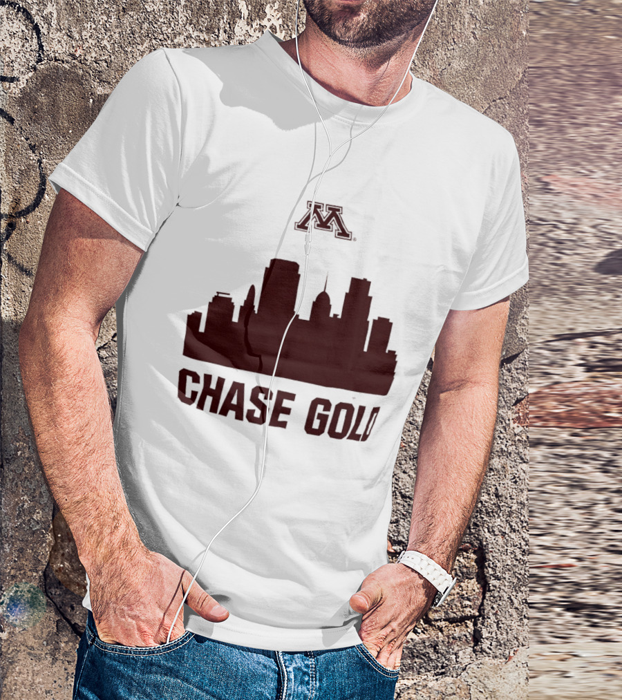 Minnesota Golden Gophers Chase Gold City Skyline T-Shirt