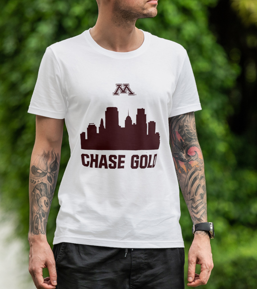 Minnesota Golden Gophers Chase Gold City Skyline T-Shirt
