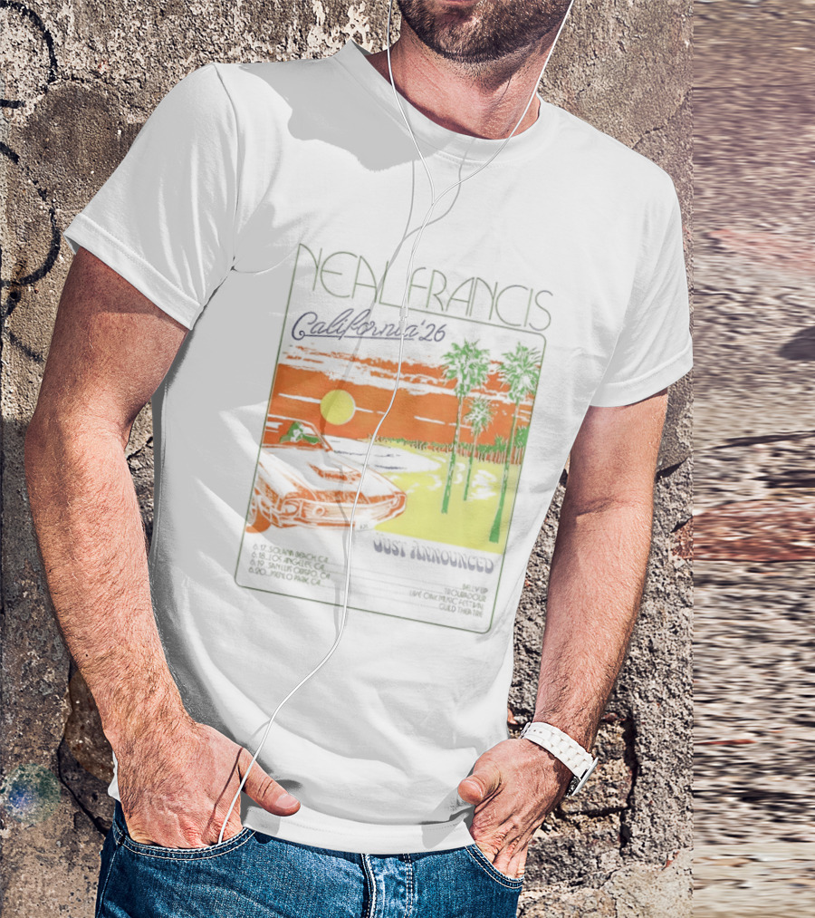 Neal Francis California Tour 2026 Sunset Palm Trees T-Shirt