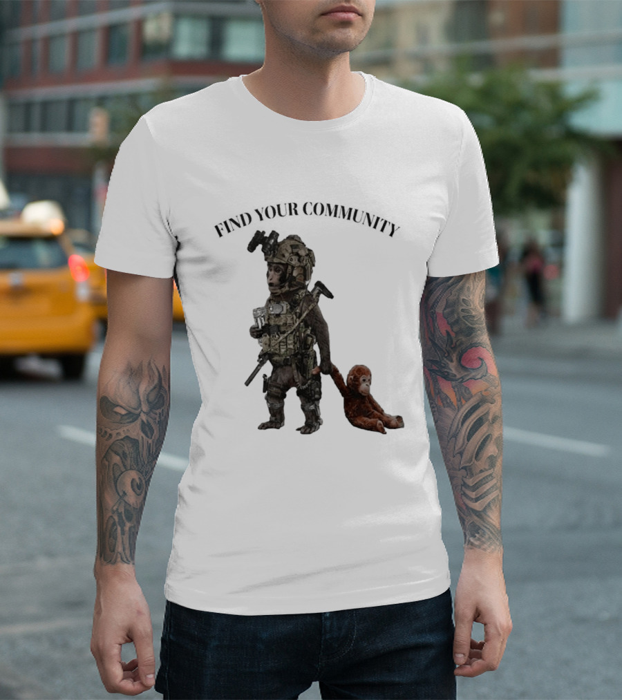 Tactical Punch The Monkey Find Your Community Military Humor T-Shirt