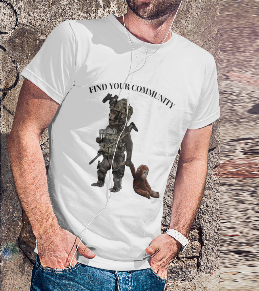 Tactical Punch The Monkey Find Your Community Military Humor T-Shirt