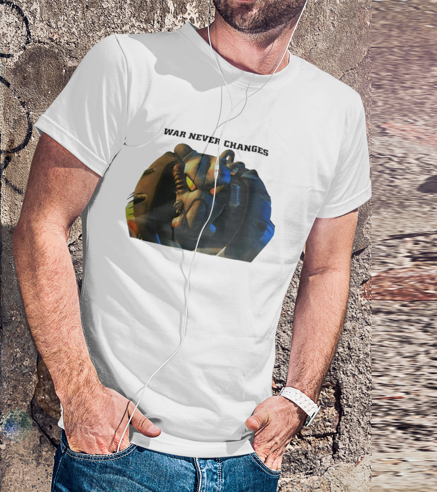 War Never Changes Enclave Power Armor Iconic Fallout Gaming T-Shirt