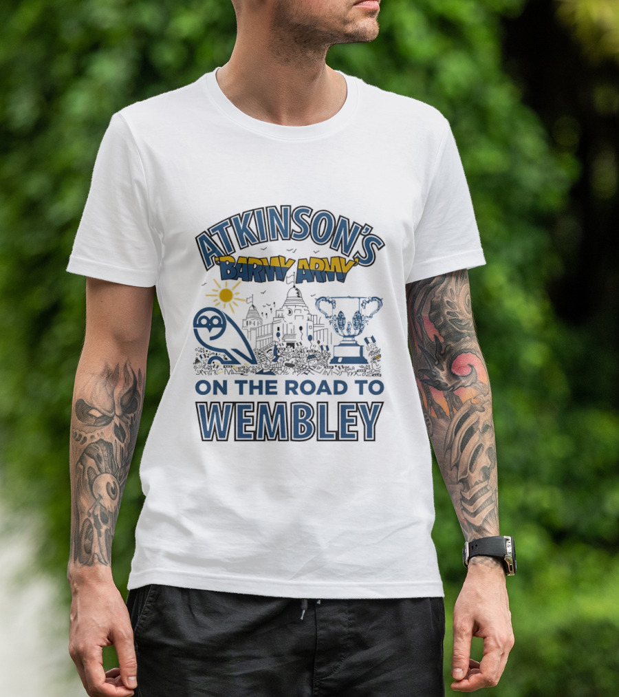 Atkinson's Barmy Army On The Road To Wembley Owl And Trophy Scene T-Shirt