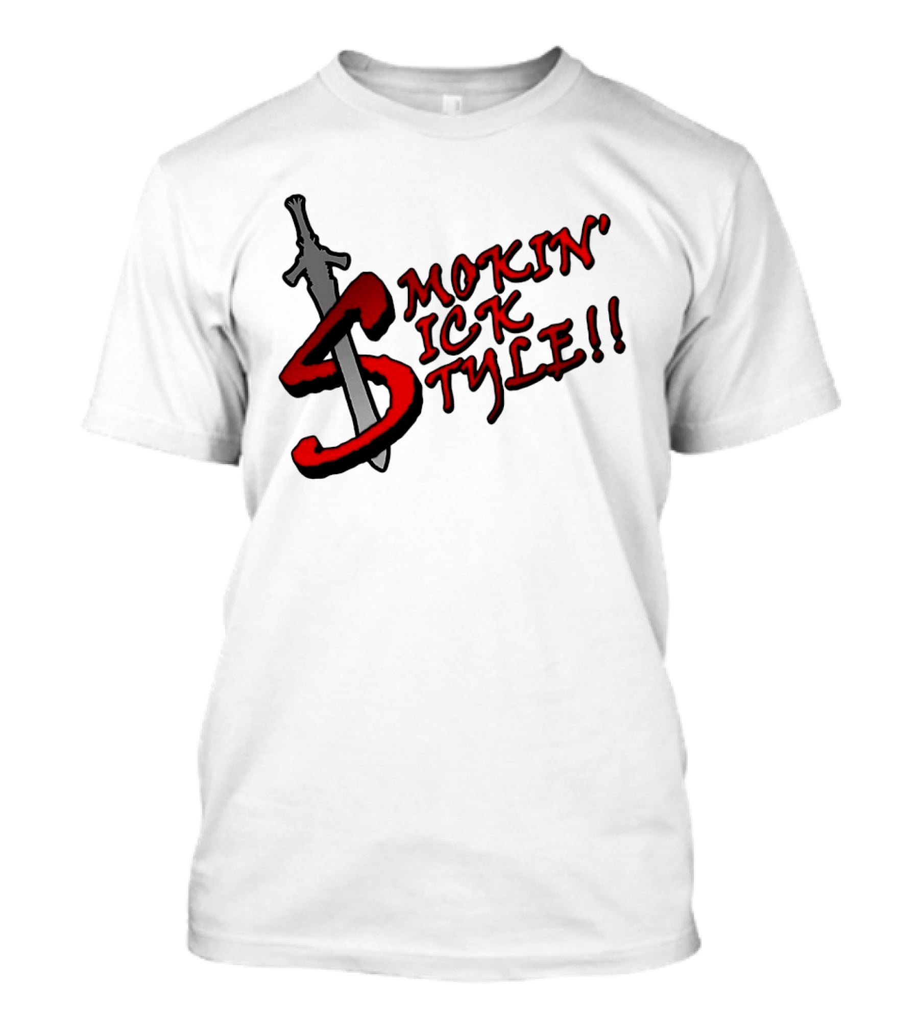 Smokin Sick Style Sword Motif T-Shirt