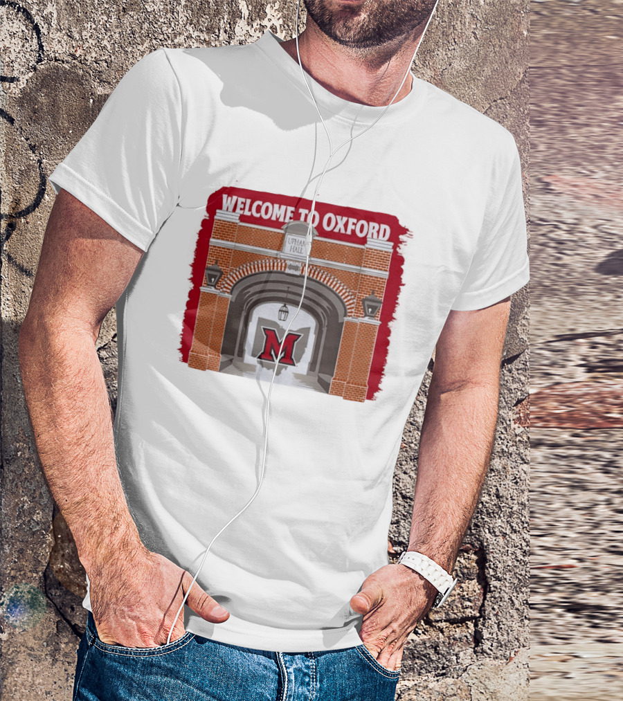 Miami RedHawks Upham Hall Welcome To Oxford T-Shirt