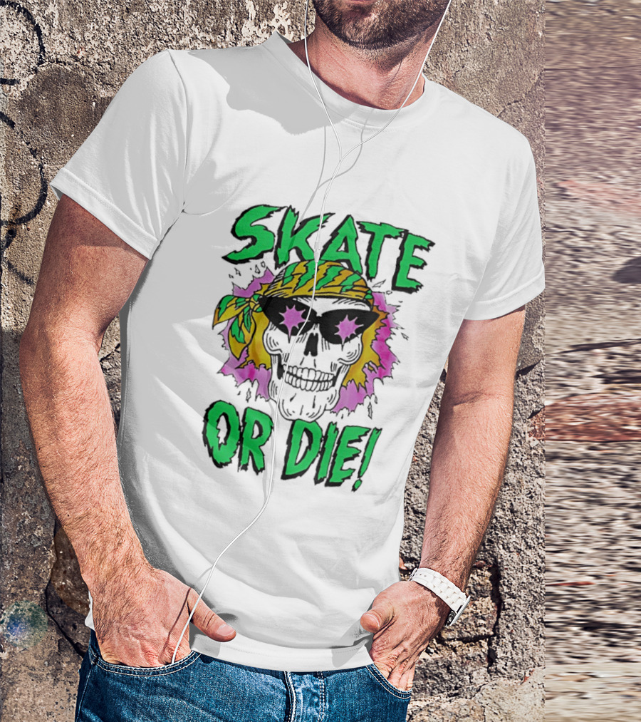 Stranger Things Season 4 Skate Or Die Skull Bandana Sunglasses T-Shirt