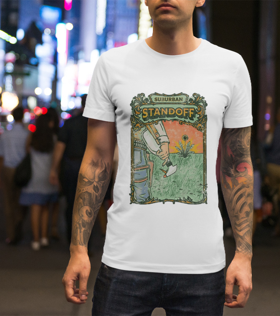 Suburban Standoff Wild West Duel Scene T-Shirt