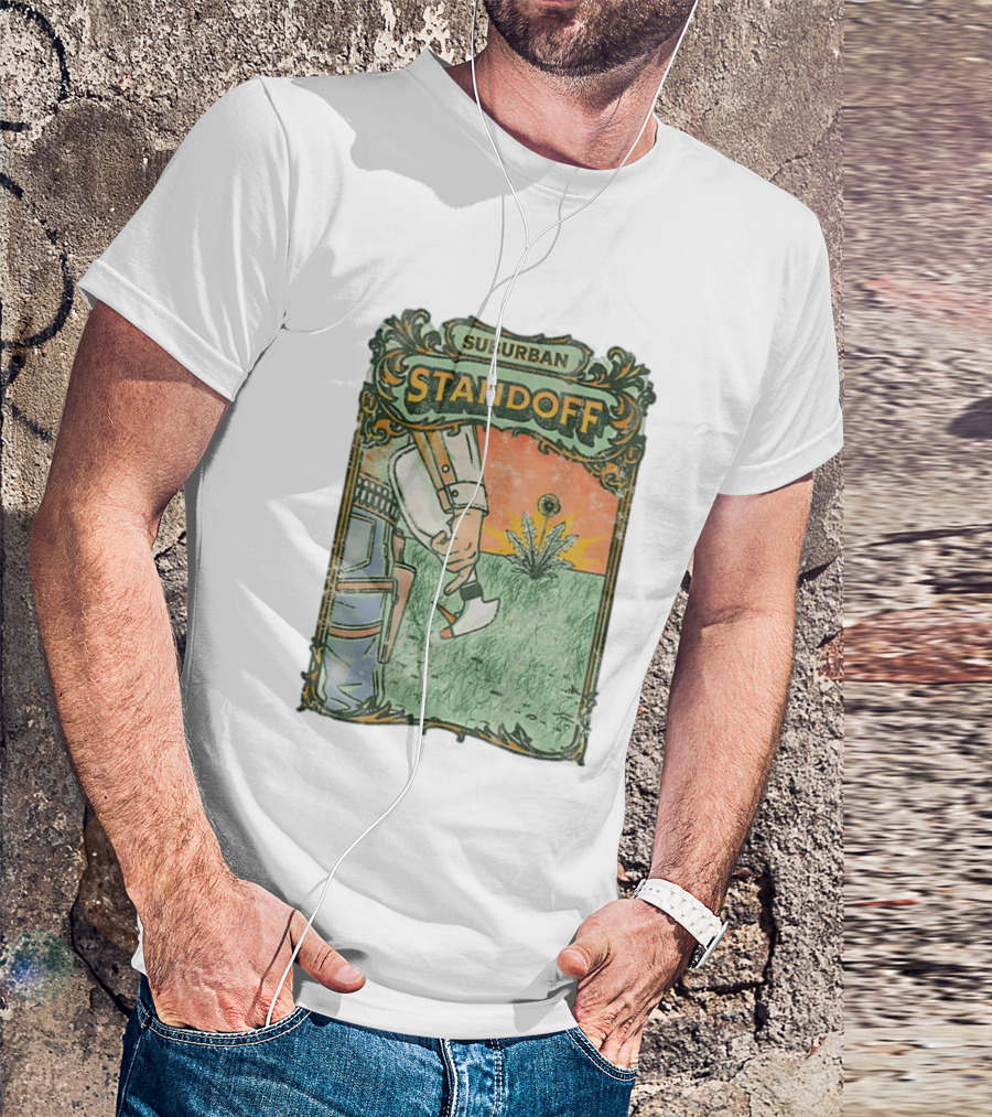 Suburban Standoff Wild West Duel Scene T-Shirt