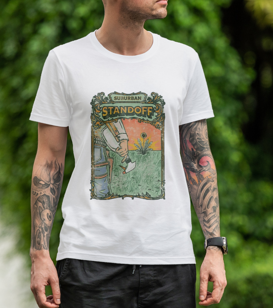 Suburban Standoff Wild West Duel Scene T-Shirt