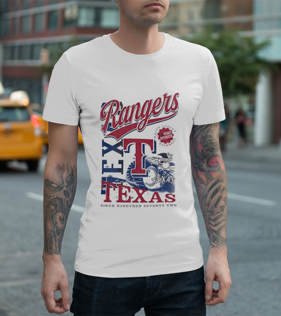 Texas Rangers EST 1972 Vintage Logo And Text Baseball Team T-Shirt