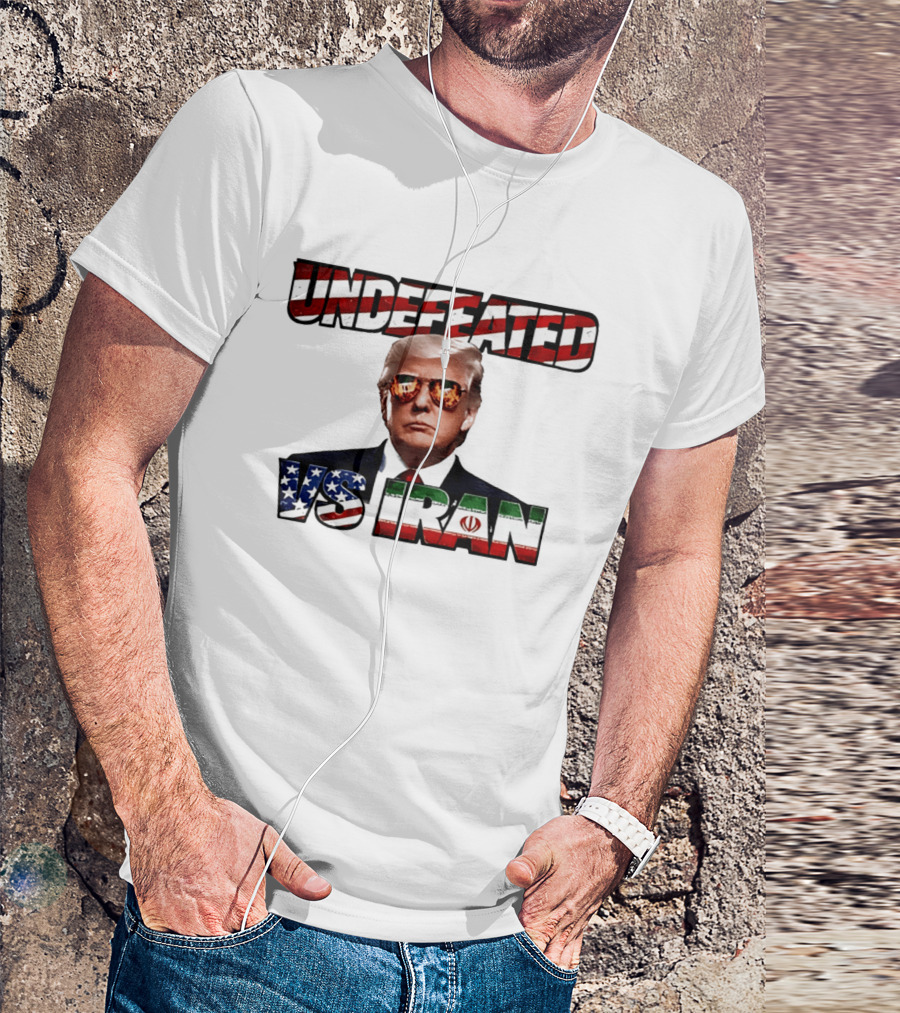 UNDEFEATED Donald Trump Sunglasses Vs Iran Flag Iconic Matchup T-Shirt