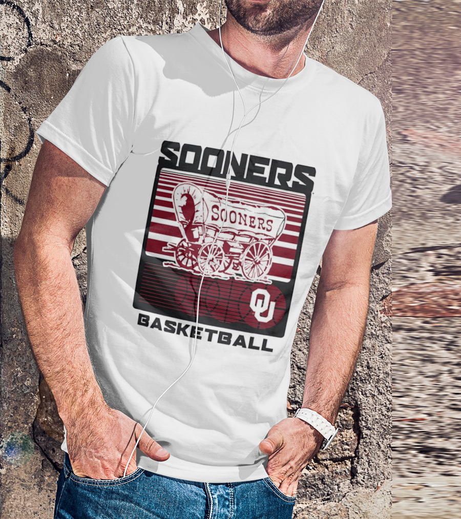 Sooners Basketball 1800s Wagon OU Staredown T-Shirt