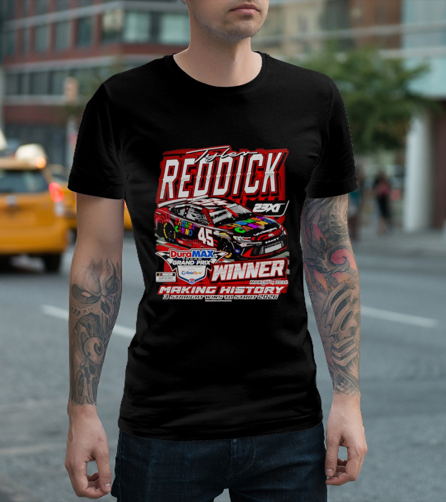 Tyler Reddick 45 DuraMAX Grand Prix Winner Making History NASCAR Cup Series 2026 T-Shirt