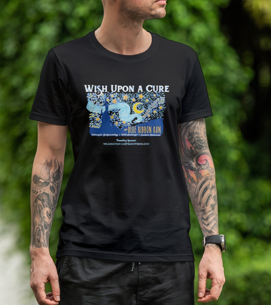 Wish Upon A Cure Blue Ribbon Run Wilmington Gastroenterology Event T-Shirt
