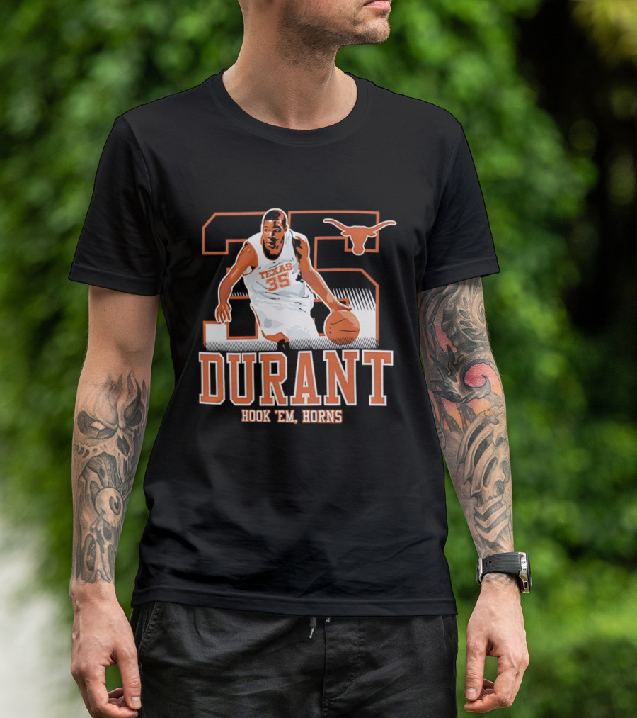 Kevin Durant 35 Texas Hook 'em Horns Longhorns Basketball T-Shirt