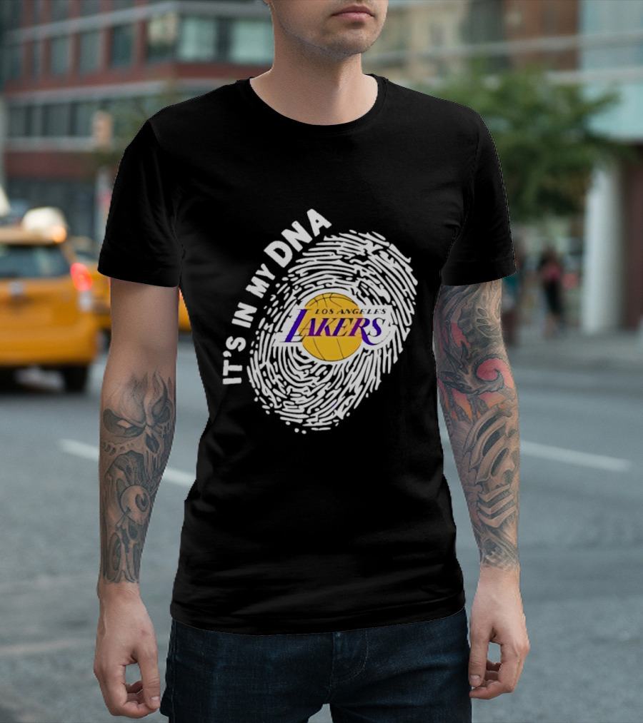 Los Angeles Lakers It's In My DNA Fingerprint T-Shirt