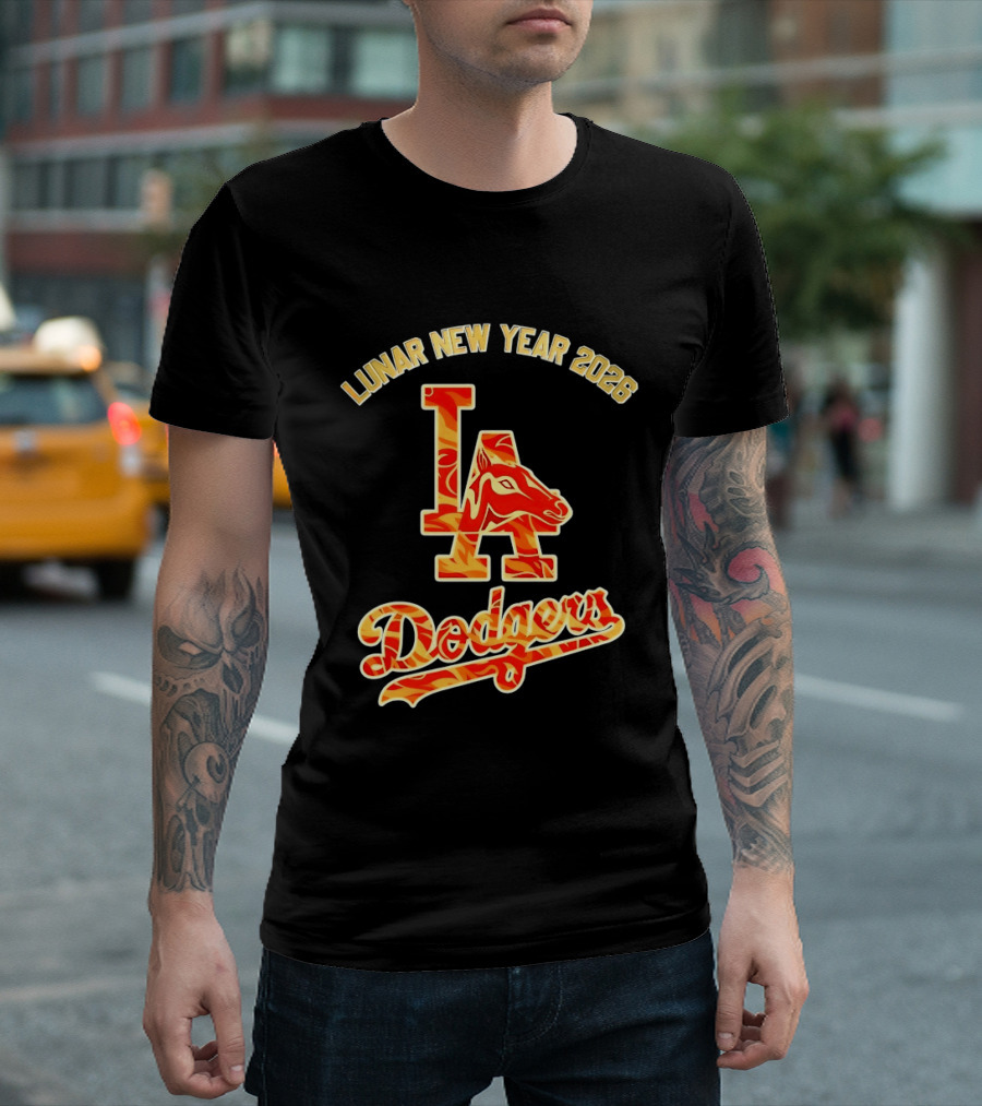 Lunar New Year 2026 LA Dodgers Horse Symbol Celebration T-Shirt