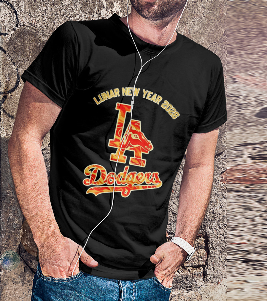 Lunar New Year 2026 LA Dodgers Horse Symbol Celebration T-Shirt