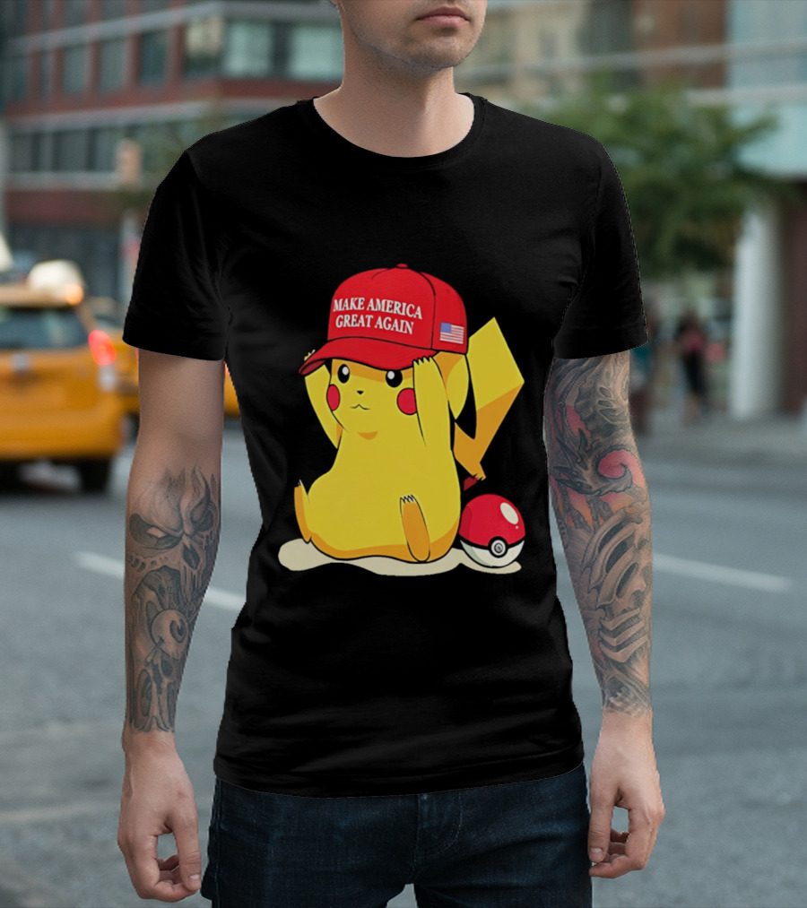 MAGA Pikachu Make America Great Again Hat Pokemon Fan Trend T-Shirt