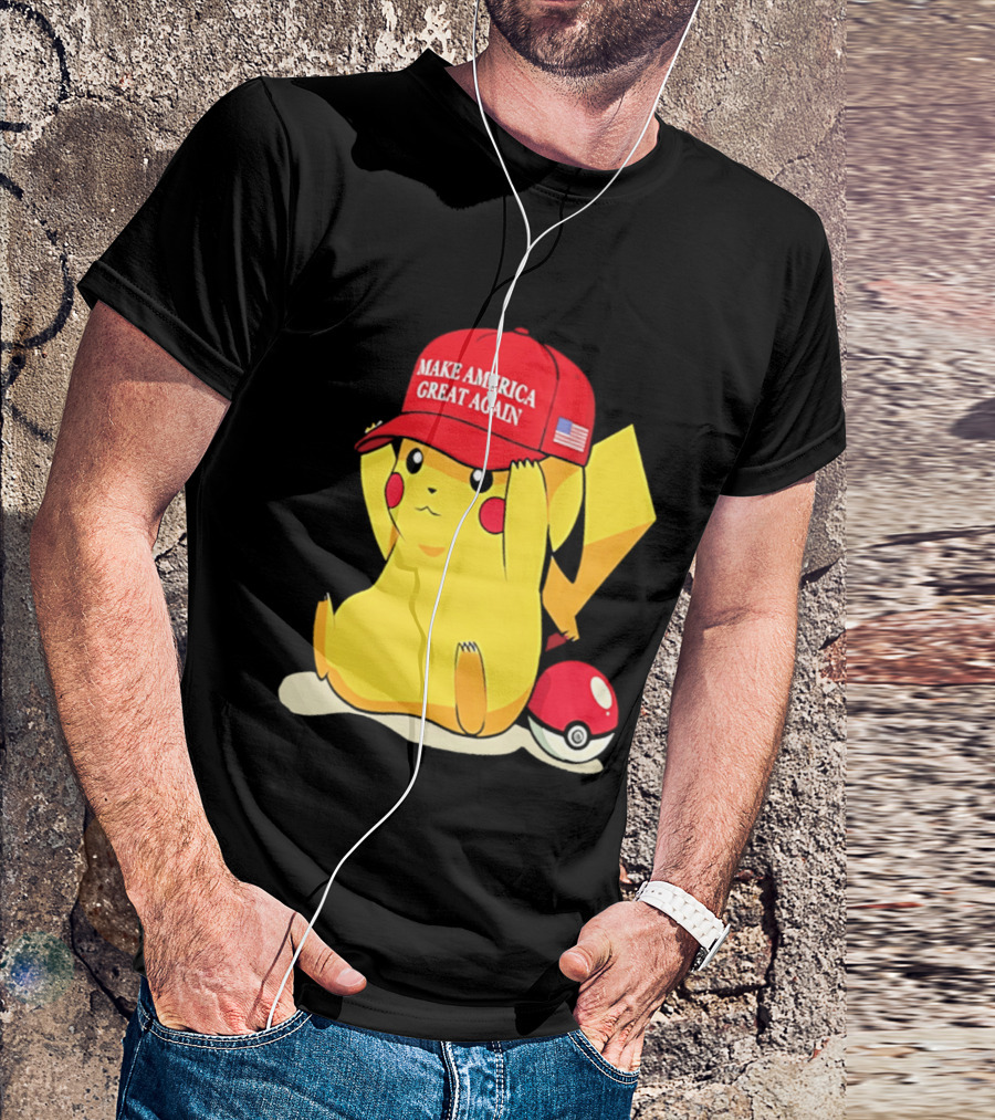 MAGA Pikachu Make America Great Again Hat Pokemon Fan Trend T-Shirt