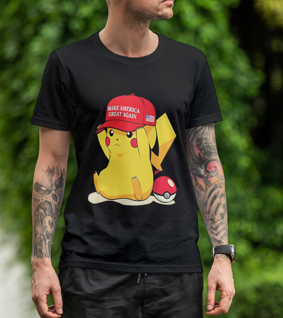MAGA Pikachu Make America Great Again Hat Pokemon Fan Trend T-Shirt