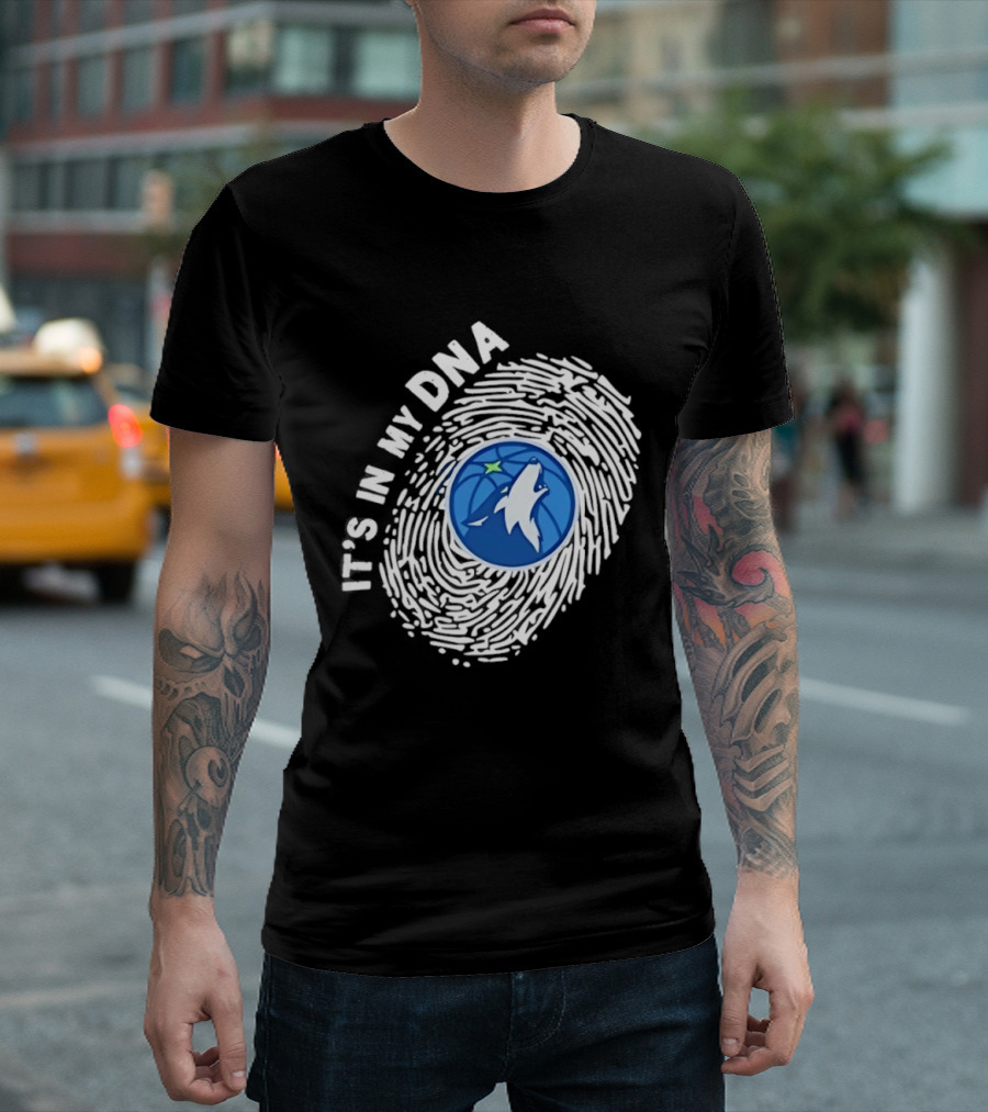 Minnesota Timberwolves It's In My DNA Fingerprint Wolf Basketball T-Shirt