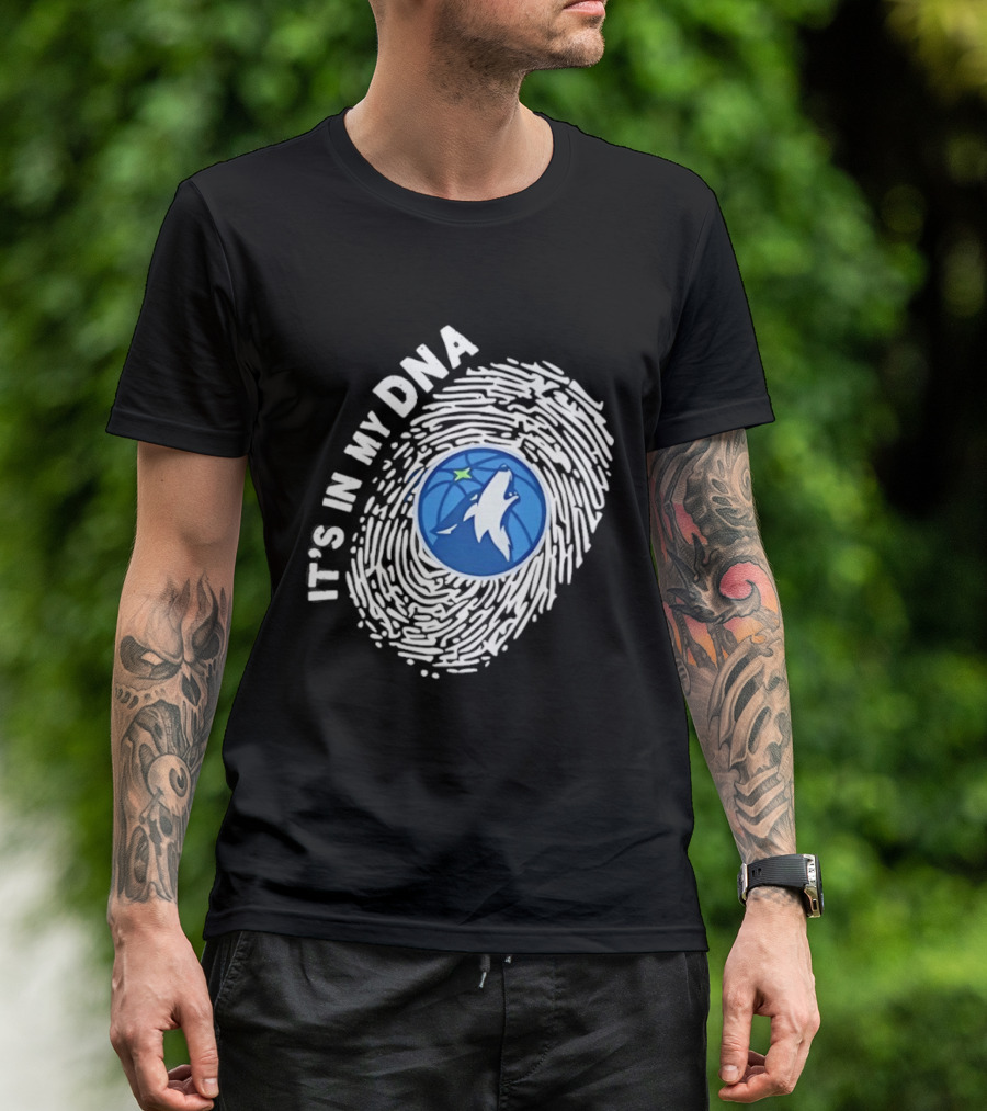 Minnesota Timberwolves It's In My DNA Fingerprint Wolf Basketball T-Shirt