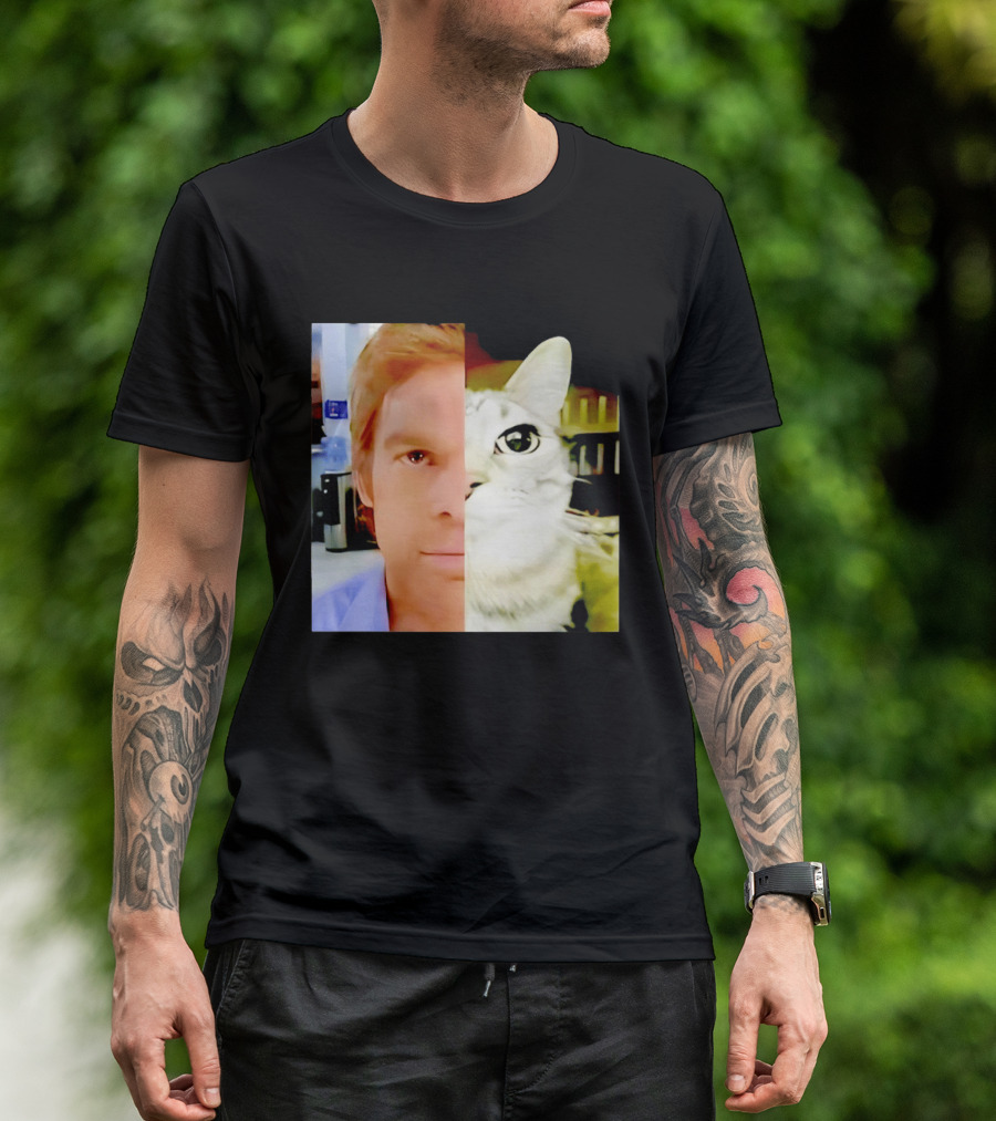 Dexter Morgan Cat Mashup Face Fusion T-Shirt
