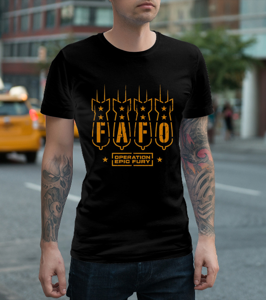 FAFO Operation Epic Fury Bomber Stars T-Shirt
